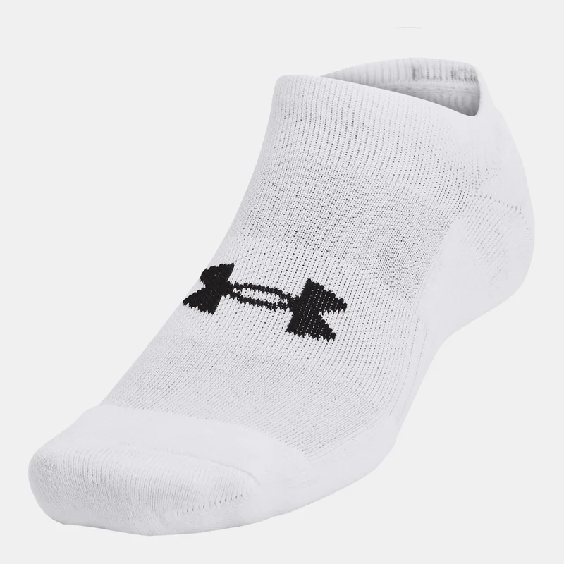 Under Armour White Training Cotton No-Show Socks (3 Pairs)  | Best Price UAE